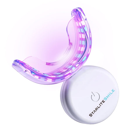 Red and blue LED oral care light by Starlite Smile, designed to support gum wellness.
