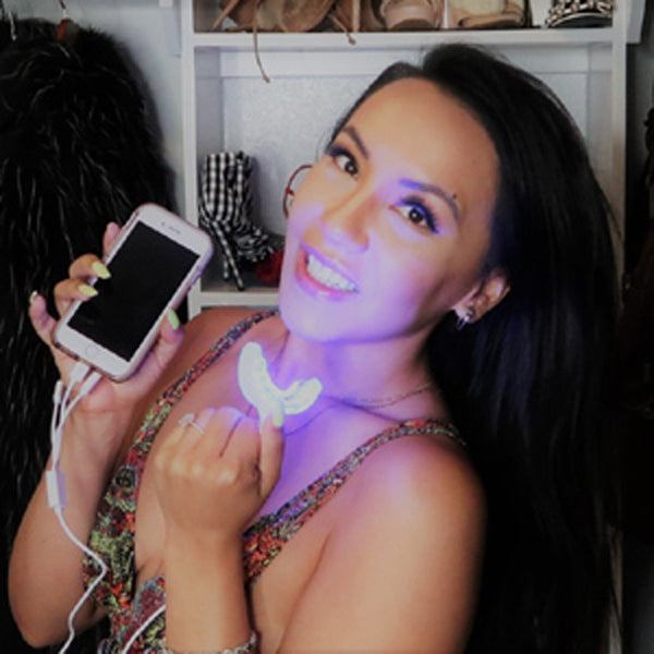 Teeth Whitening Kit 455nm Blue Light Therapy 16 Blue LEDs and 3 Gel Pens