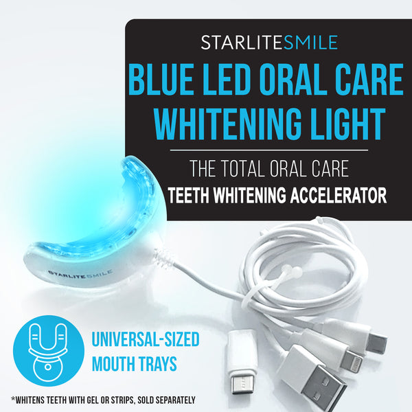 Teeth Whitening Kit 455nm Blue Light Therapy 16 Blue LEDs and 3 Gel Pens